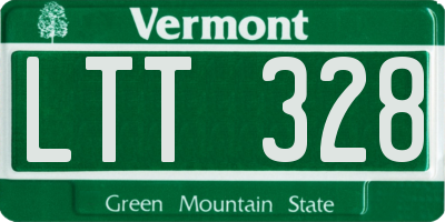 VT license plate LTT328