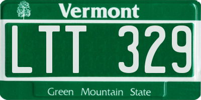 VT license plate LTT329