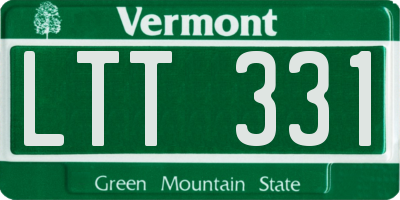 VT license plate LTT331