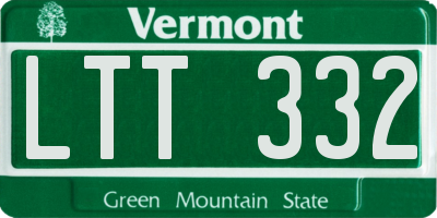 VT license plate LTT332