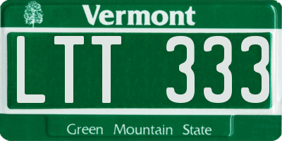 VT license plate LTT333