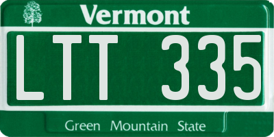 VT license plate LTT335