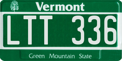 VT license plate LTT336
