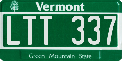 VT license plate LTT337