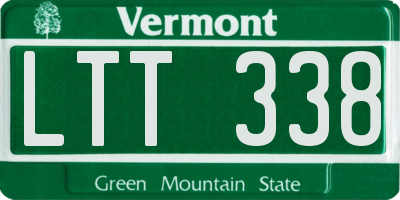 VT license plate LTT338