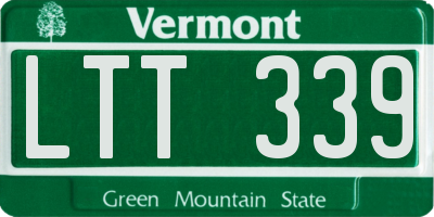 VT license plate LTT339