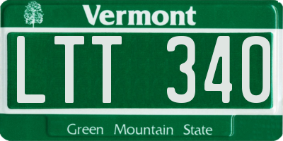 VT license plate LTT340