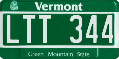 VT license plate LTT344