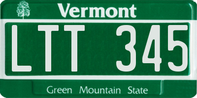 VT license plate LTT345