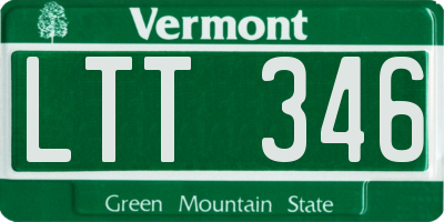 VT license plate LTT346