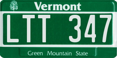 VT license plate LTT347