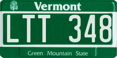 VT license plate LTT348