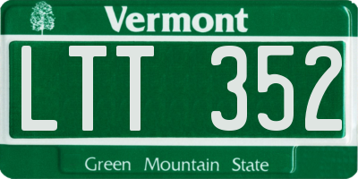VT license plate LTT352