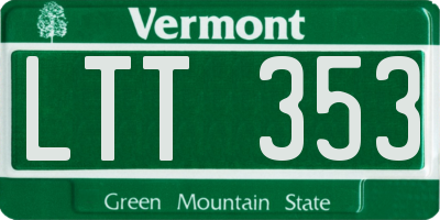 VT license plate LTT353