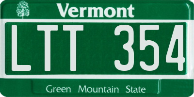 VT license plate LTT354