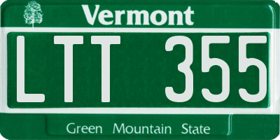 VT license plate LTT355