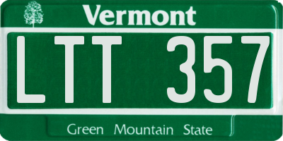 VT license plate LTT357
