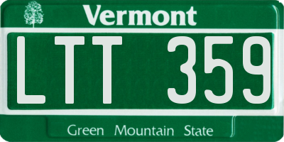 VT license plate LTT359