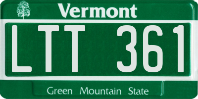 VT license plate LTT361