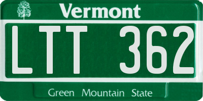 VT license plate LTT362