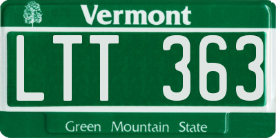VT license plate LTT363