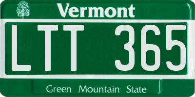 VT license plate LTT365