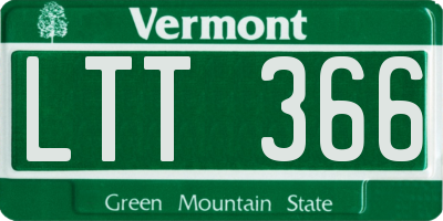 VT license plate LTT366