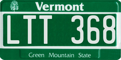 VT license plate LTT368