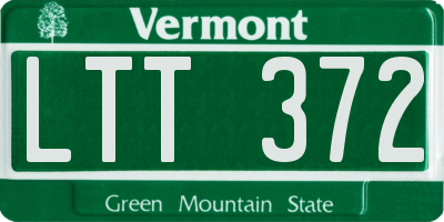 VT license plate LTT372