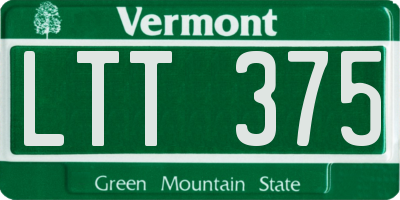 VT license plate LTT375
