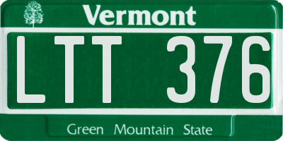 VT license plate LTT376