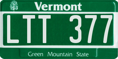 VT license plate LTT377