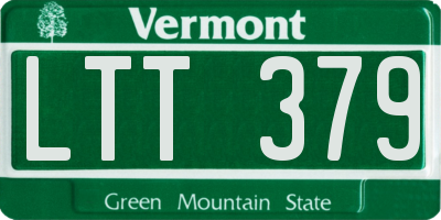 VT license plate LTT379