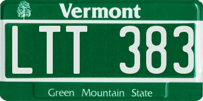 VT license plate LTT383
