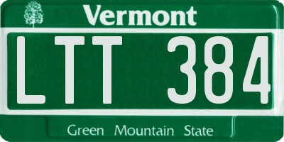 VT license plate LTT384
