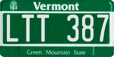 VT license plate LTT387