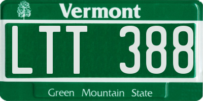 VT license plate LTT388
