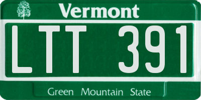 VT license plate LTT391