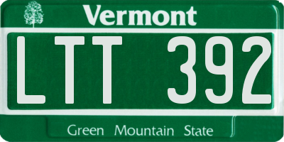 VT license plate LTT392