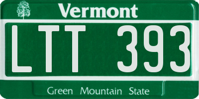 VT license plate LTT393