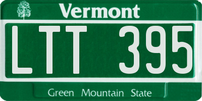 VT license plate LTT395