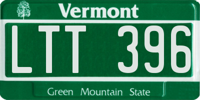 VT license plate LTT396
