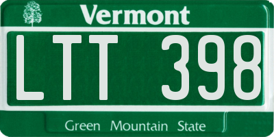 VT license plate LTT398