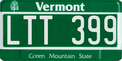 VT license plate LTT399