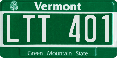 VT license plate LTT401