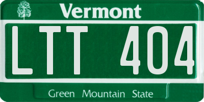VT license plate LTT404