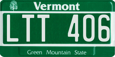 VT license plate LTT406