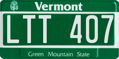VT license plate LTT407