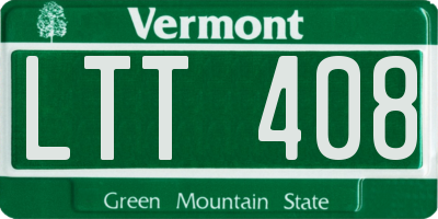 VT license plate LTT408