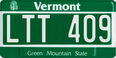 VT license plate LTT409